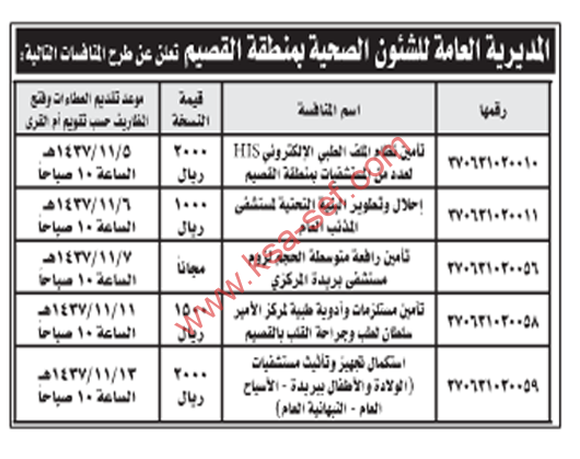 منافسات مستلزمات طبية وتطوير مستشفيات