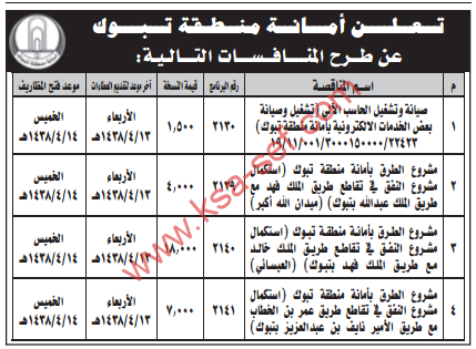 منافسات - أمانة منطقة تبوك