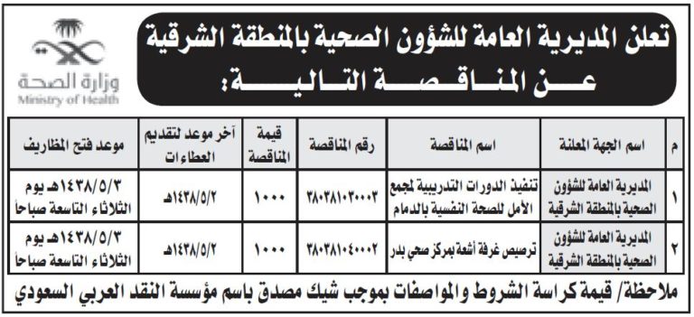 منافسات المديرية العامة للشؤون الصحية بالمنطقة الشرقية ملتقى